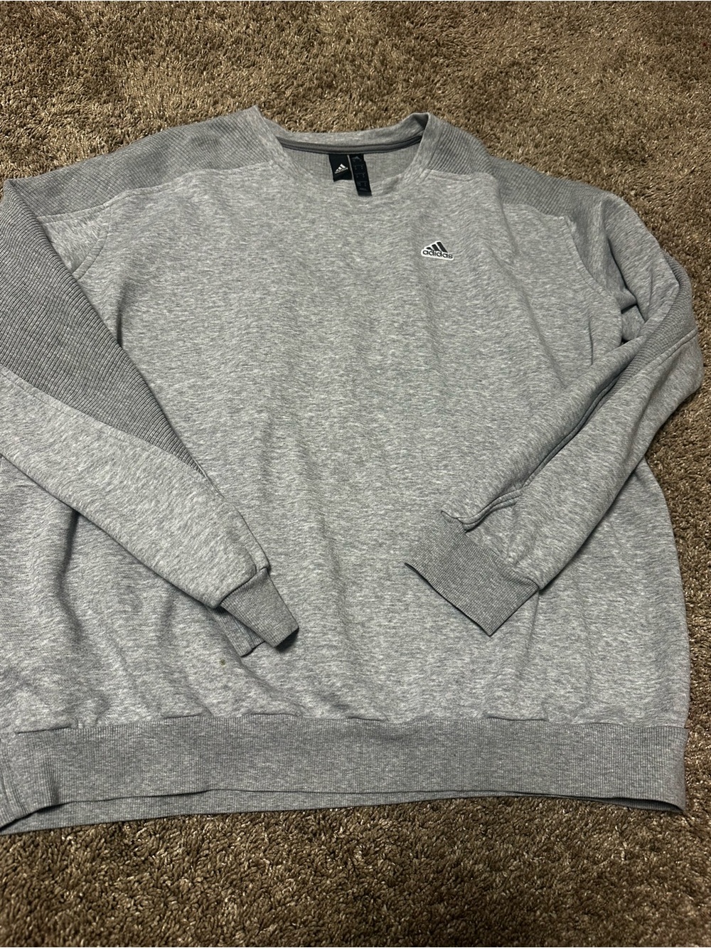 adidas Gray Crewneck Sweatshirt with Small Logo